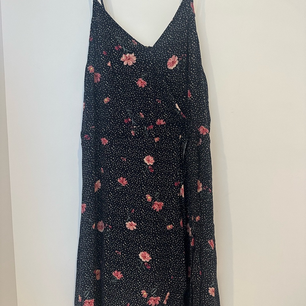 Xhilaration Black Floral Midi Dress